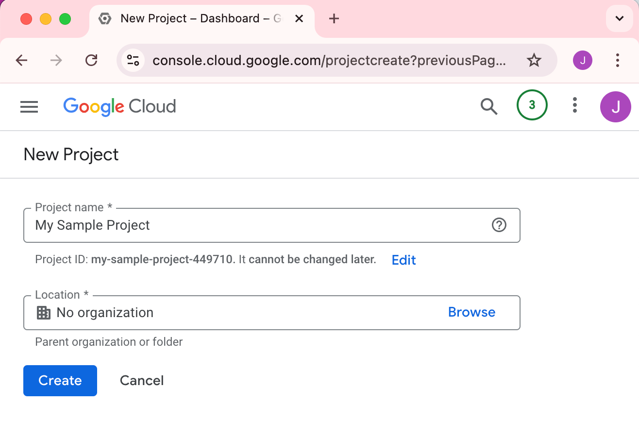 Create GCP project